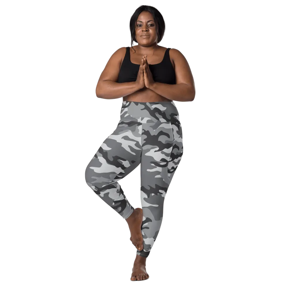 Light Gray Camo FYD Size Inclusive Leggings with pockets