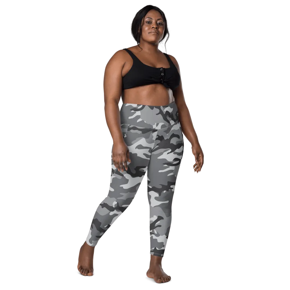 Light Gray Camo FYD Size Inclusive Leggings with pockets