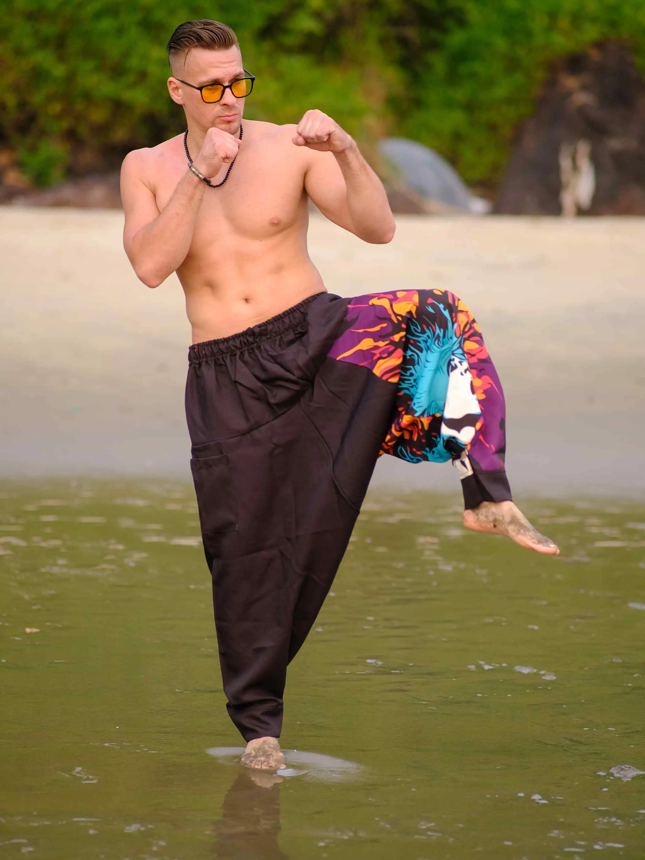Men's Flame Fusion Afghani Bohemian Harem Pants For Travel Dance Yoga