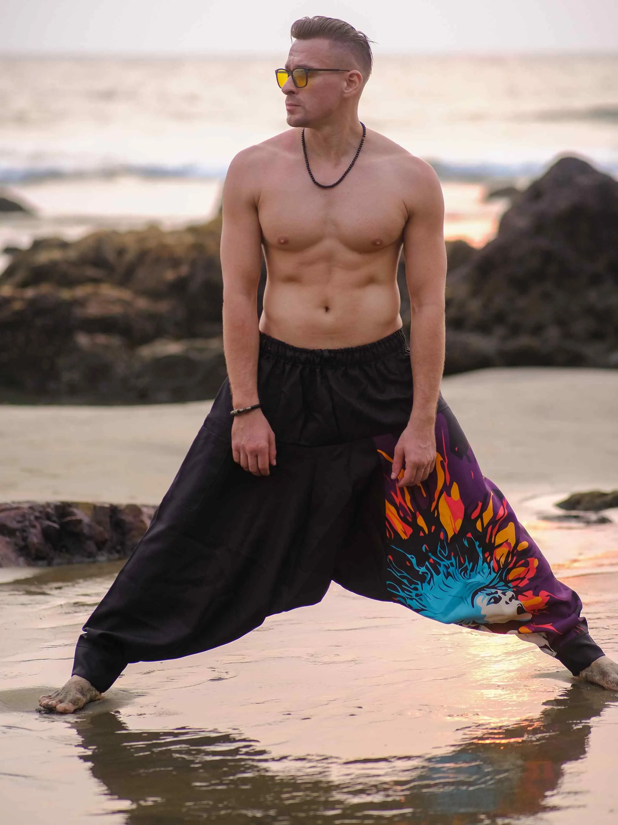 Men's Flame Fusion Afghani Bohemian Harem Pants For Travel Dance Yoga