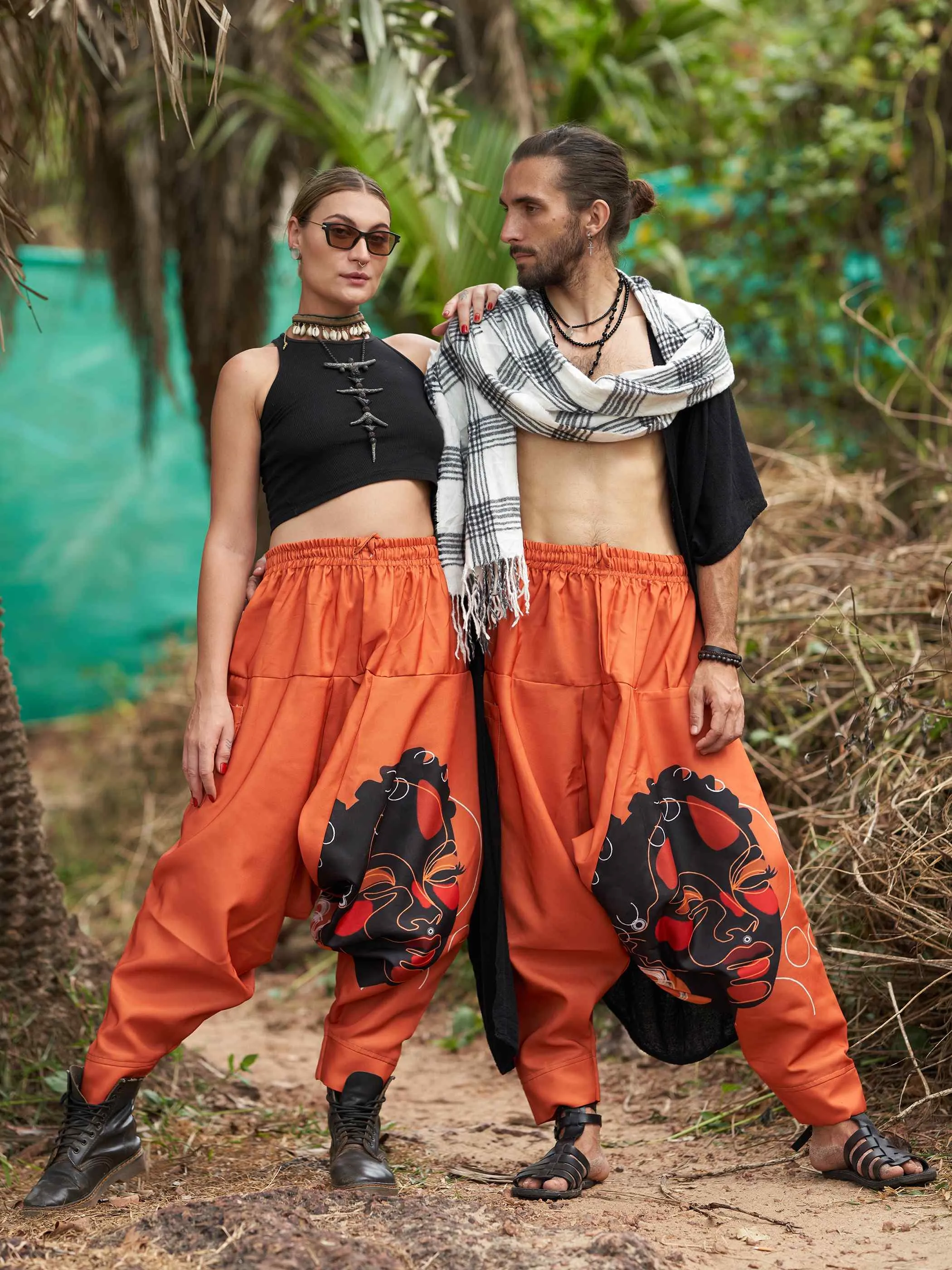 Men's Tribal Print Bohemian Hippy Harem Pants For Dance Travel Yoga