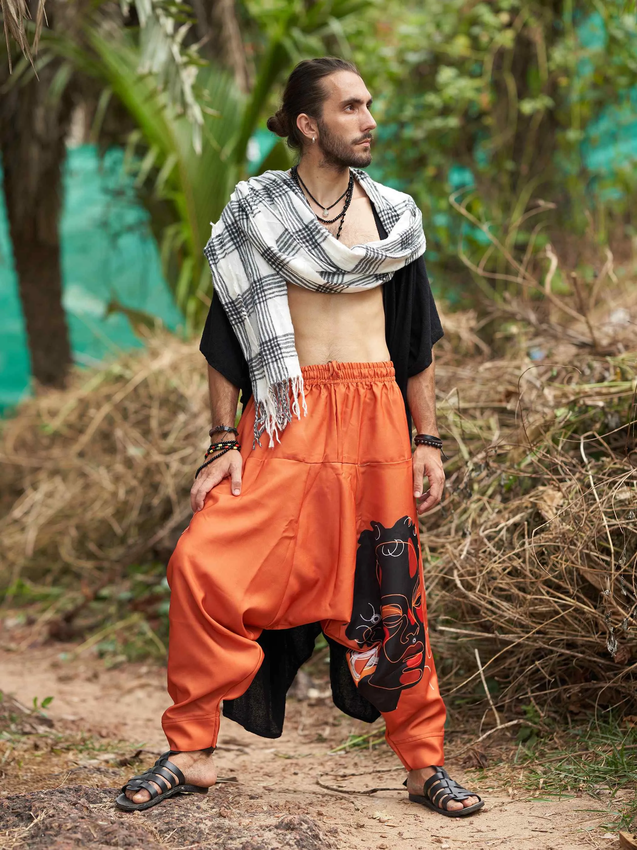Men's Tribal Print Bohemian Hippy Harem Pants For Dance Travel Yoga