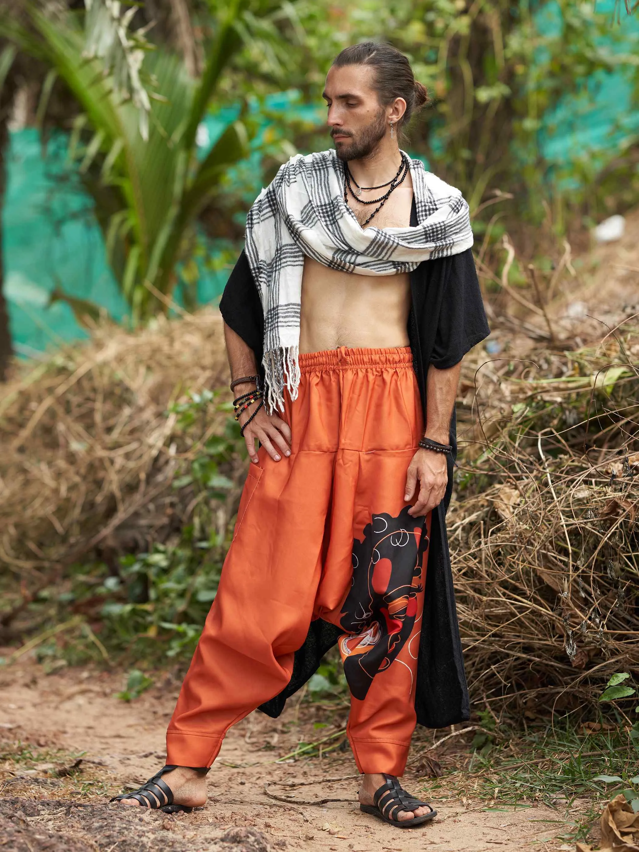 Men's Tribal Print Bohemian Hippy Harem Pants For Dance Travel Yoga