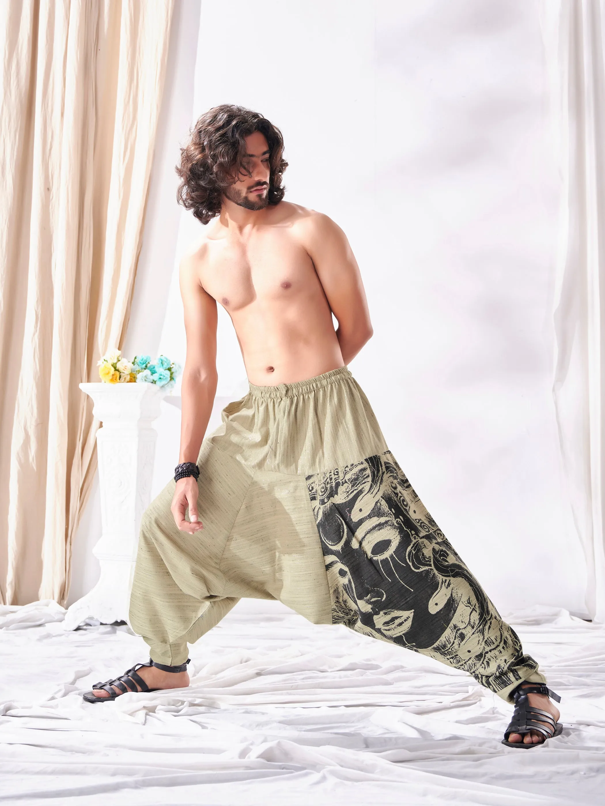 Men's Unique Khaki Hippie Boho Harem Pant For Yoga Dance Travel Track Pant