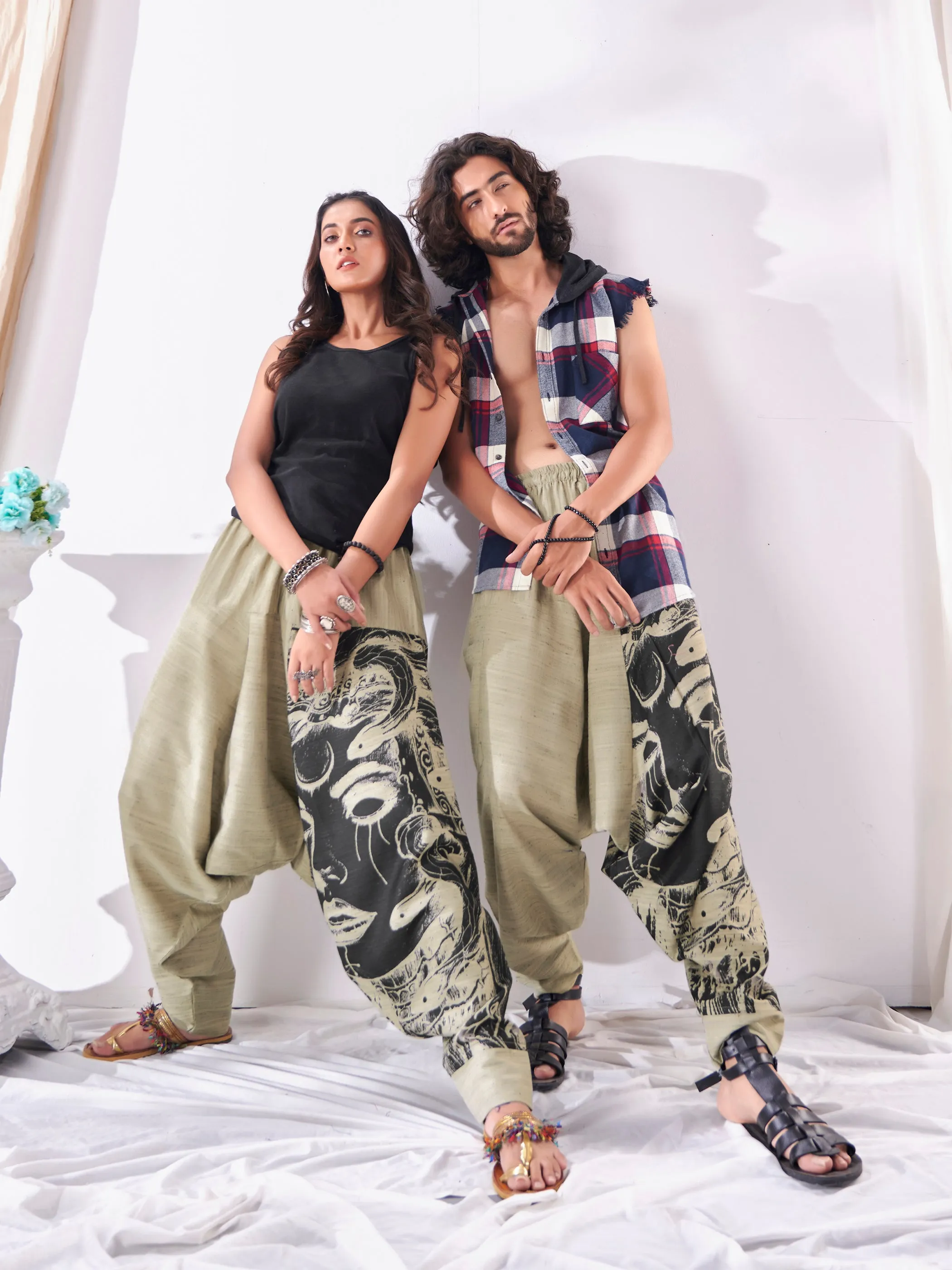 Men's Unique Khaki Hippie Boho Harem Pant For Yoga Dance Travel Track Pant