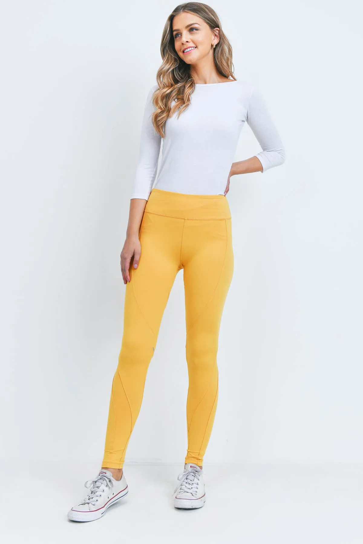 MUSTARD LEGGINGS YOGA PANTS 2-2-2