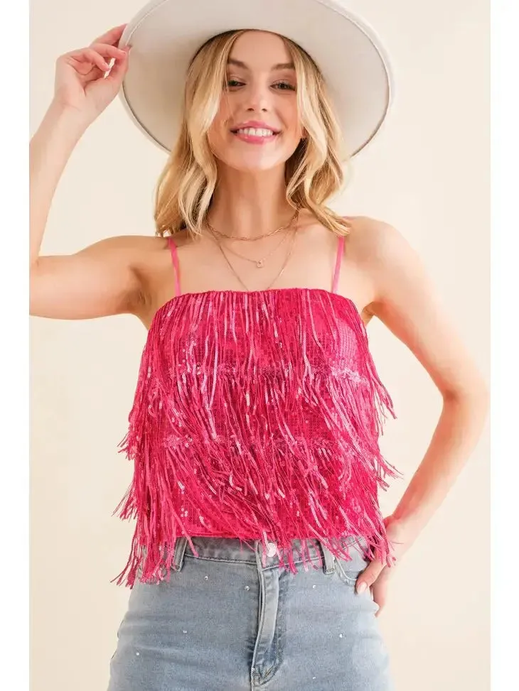 Party Perfect Sequin Tiered Cami