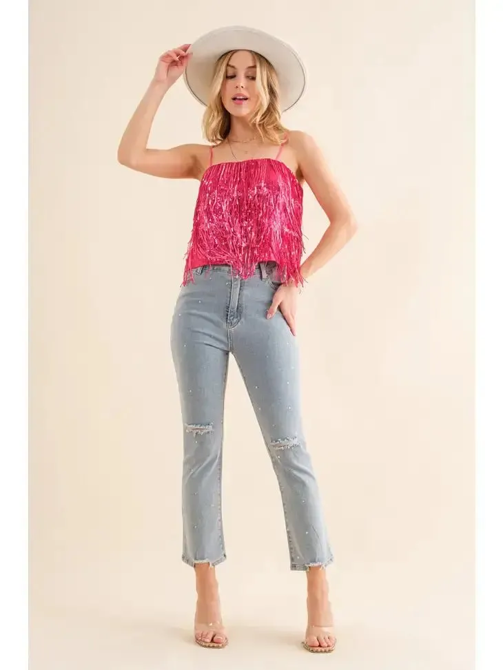Party Perfect Sequin Tiered Cami