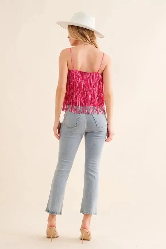 Party Perfect Sequin Tiered Cami