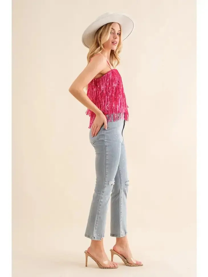 Party Perfect Sequin Tiered Cami