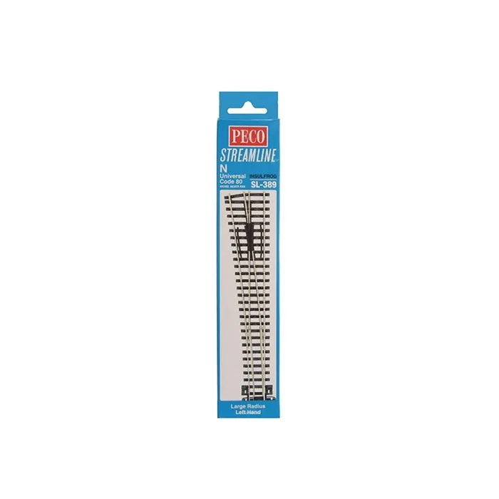 PECO SL-389 N Code 80 LH Large Radius Turnout