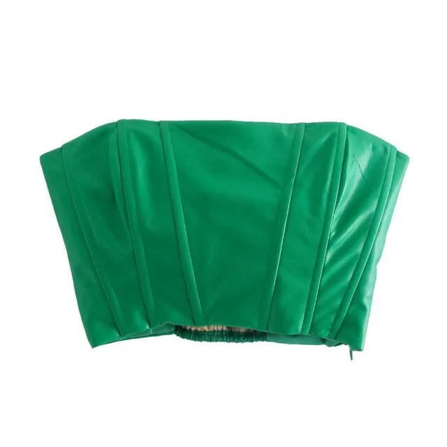 VEGAN LEATHER CROP TOP